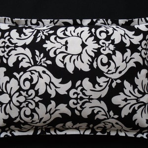 Warm Hug Microwave Heating Pad, Corn Heat Pack , Migraines, Muscle Aches, Workout Heat Pack, Massage Relaxation Gift Black and White Damask image 2