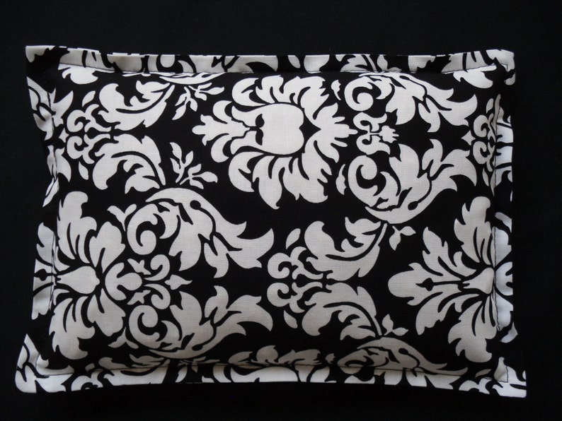 Warm Hug Microwave Heating Pad, Corn Heat Pack , Migraines, Muscle Aches, Workout Heat Pack, Massage Relaxation Gift Black and White Damask image 2