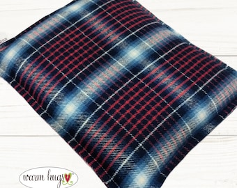 Flannel Microwavable Corn Heating Pad 9x11 Red White Blue, Corn Bags, Heated Pillow, Get Well Gift