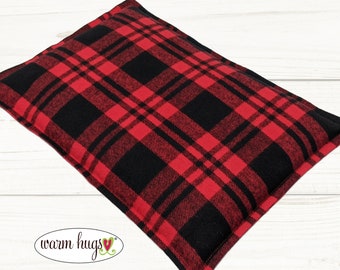 Large Flannel Warm Hug Corn Bag, Microwave Heating Pad, Cabin Bed Warmer, Heated Relaxation Gift, Hot Cold Pack, Gift For Him, Dorm Room