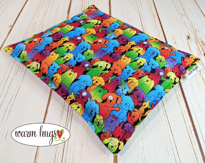 Warm Hugs Dog Corn Heating Pad 9x11, Corn Bag, Microwavable Heating Pad, Heated Pillow, Heat Pack, Dog Lover Gift, Gifts for Kids