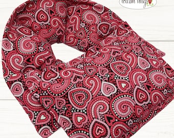 Microwave Neck + Small Heating Pad Gift Set, Hot Cold Massage Spa Therapy, Microwave Neck Wrap, Red Pink Hearts