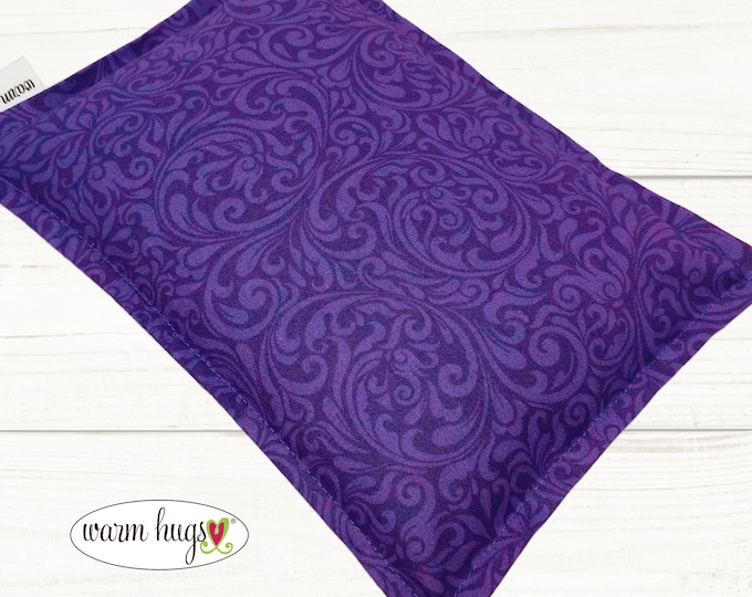 Purple Swirl Microwave Heating Pad 7x10, Corn Heat Pack, Migraine, Muscle Aches, Workout Heat Pack, Massage Relaxation Gift, Cramp Relief