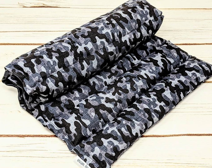 Warm Hug Gray Camo Microwave Heating Pad Corn Bag, Relaxation Heat, Muscle Aches, Lumbar Heat Massage, Back Pain Relief, Dorm Room, 11x18