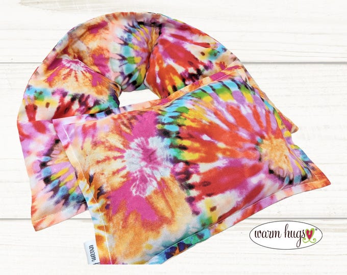 Warm Hug Tie-Dye Microwave Heated Neck Wrap Gift Set, Teen Gift, Corn Bags, Cramp Pack, Hot Cold, Dorm Room, Bed Warmer, Computer Neck Pain