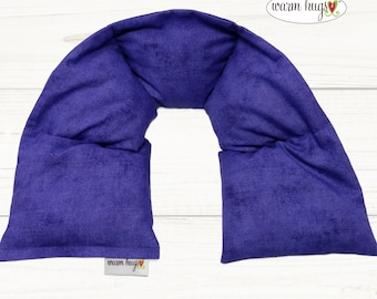 Warm Hugs Neck Heating Pad, Microwave Heat Wrap, Corn Bags, Hot Cold Therapy, Spa Relaxation, Massage Therapy, Neck Pain, Purple