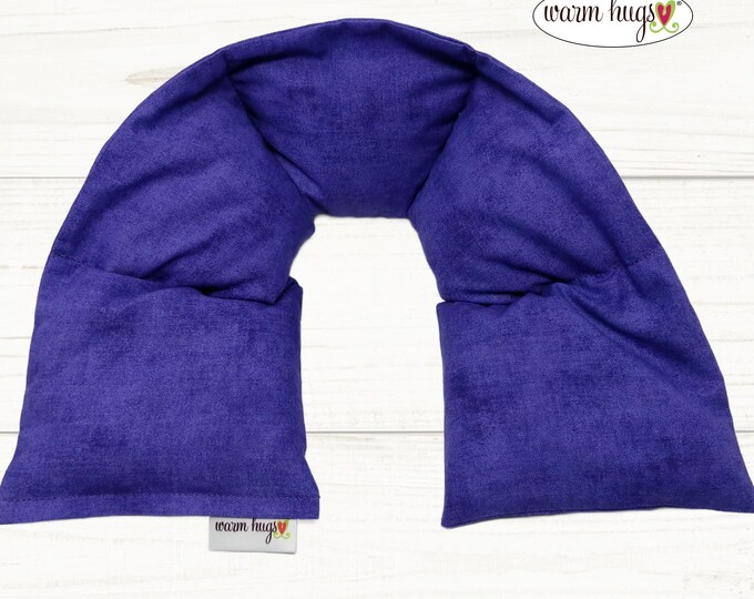 Warm Hugs Neck Heating Pad, Microwave Heat Wrap, Corn Bags, Hot Cold Therapy, Spa Relaxation, Massage Therapy, Neck Pain, Purple