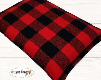 Large Flannel Warm Hug Corn Bag, Microwave Heating Pad, Cabin Bed Warmer, Heated Relaxation Gift, Hot Cold Pack, Gift For Him, Dorm Room