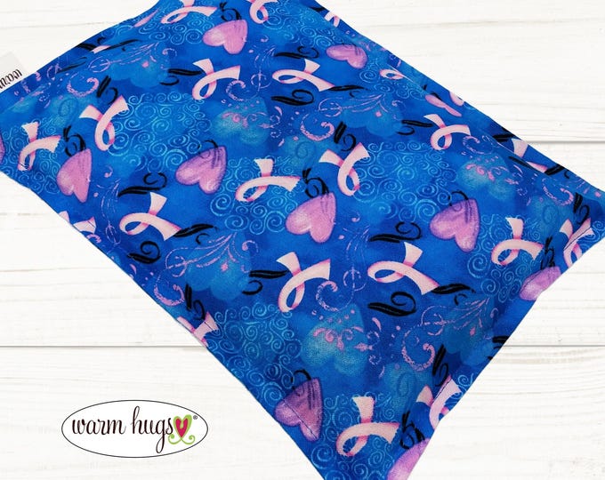 Breast Cancer Pink Ribbon Microwave Heating Pad, Corn Bag, Migraine, Muscle Aches, Heat Pack, Massage Relaxation Gift, Comfort Cramp Relief