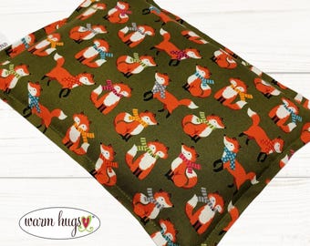 Microwave Corn Heating Pad 7x10, Heat Pack, Migraines, Muscle Aches, Workout Heat Pack, Massage Relaxation, Cramps, Mini Fox