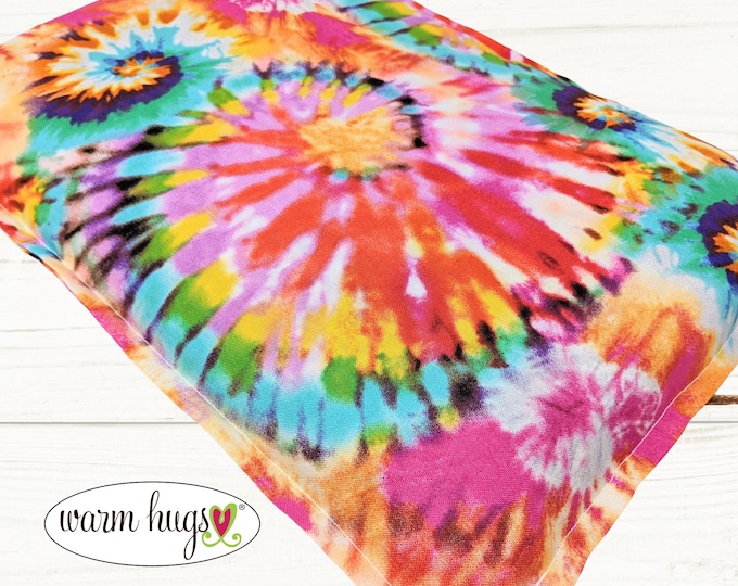 Large Microwave Heating Pad, Bed Warmer, Relaxation Gift, Hot Cold Therapy, Teen Gift, Dorm Room, Warm Hug Heat Pack, Tie Dye Corn Bag