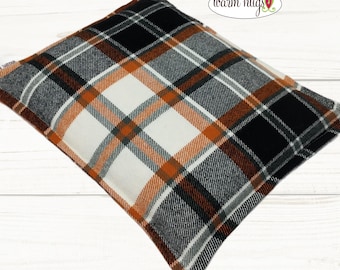 Corn Heating Pad 9 x 11 Flannel, Corn Bags, Microwave Heat Pack, Hot Cold Therapy Relaxation Pillow, Bed Warmer, Brown Black White