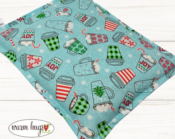 Microwave Heating Pad Coffee Lover Gift 9 x 11, Warm Hugs Heat Pack, Relaxation Gift, Muscle Pain, Lap Warmer