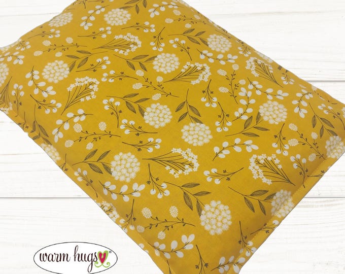 Large Wildflower Warm Hug Microwave Corn Heating Pad 10 x 14, Bed Lap Warmer, Relaxation Gift