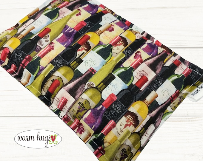 Wine Bottle Microwave Corn Heating Pad 7x10, Warm Hugs Heat Packs, Corn Bags, Migraine Headache Sinus Pressure, Muscle Pain Relief