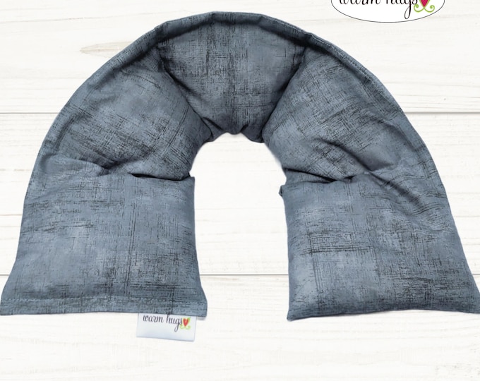 Warm Hugs Microwave Heated Neck Wrap 5 x24, Microwave Heat Wrap, Corn Bag, Hot Cold Therapy, Relaxation Massage, Gray