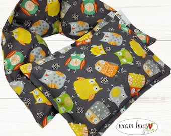 Microwave Neck + Small Owl Heating Pad Gift Set, Hot Cold Massage Spa Therapy, Microwave Neck Wrap, Hot Flash Cold Wrap