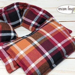 Microwave Flannel Corn Heating Pad, Dad Gift Set, Heated Neck Wrap, Relaxation Heat Packs, Stress Relief Neck Pain, Cozy Plaid image 5