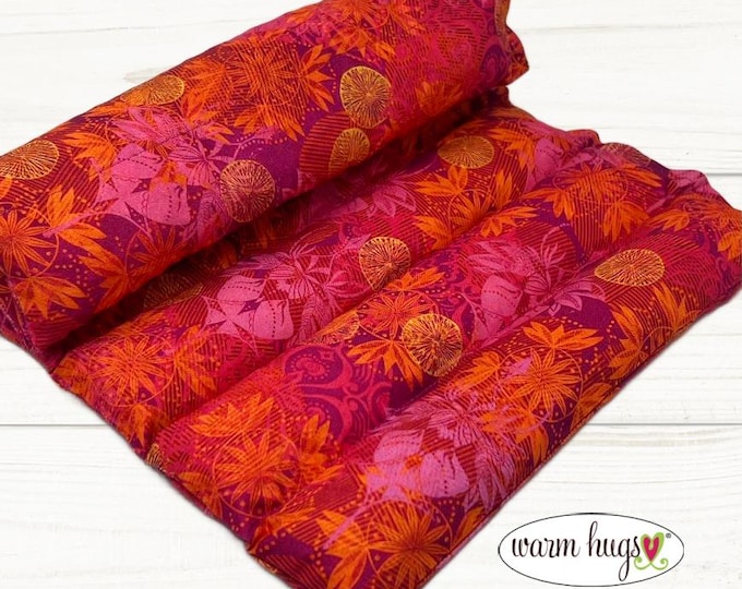 Pink Orange Lumbar Heating Pad 11x18, Microwave Corn Bag, Arthritis Heat, Relaxation, Muscle Aches, Heat Massage, Cramps Back Pain