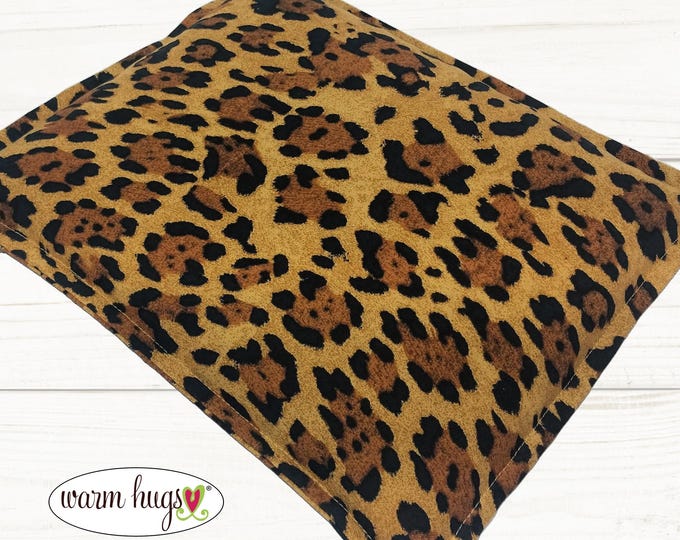 Microwave Corn Heating Pad 9x11 Leopard Print, Warm Hugs Heat Packs for Migraine Headache Sinus Pressure, Muscle Pain Relief, Dorm Room