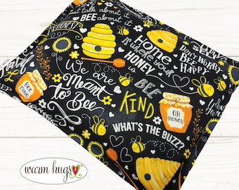 Microwave Corn Heating Pad 9x11, Warm Hugs Heat Packs for Migraine Headache Sinus Pressure, Muscle Pain Relief, Dorm Room, Bees