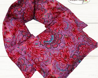 Microwave Neck + Small Heating Pad Gift Set, Hot Cold Massage Spa Therapy, Microwave Neck Wrap, Pink Red Floral