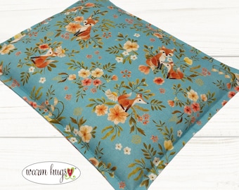 Microwave 9 x 11 Corn Heating Pad, Heat Pack, Relaxation Therapy, Muscle Pain Relief, Bed Foot Warmer, Woodland Animals