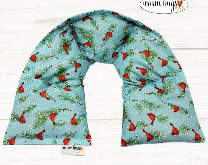 Warm Hugs Microwave Heated Neck Wrap 5 x24, Microwave Heat Wrap, Corn Bag, Hot Cold Therapy, Relaxation, Massage Therapy, Cardinals