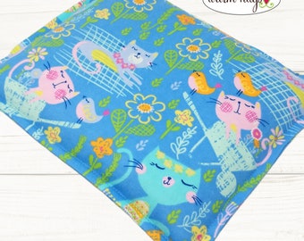 Cat Flannel Microwave Corn Heating Pad 9x11, Comfort Heat Pack, Corn Bag, Relaxation Gift, Muscle Aches, Cramps