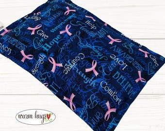 Pink Ribbon Microwave Heating Pad, Corn Heat Pack, Migraine, Muscle Aches, Workout Heat Pack, Comfort Massage Relaxation Gift, Cramp Relief