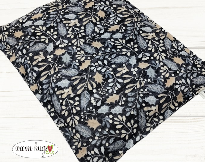 Microwave Corn Heating Pad 9x11, Heat Packs for Migraine Headache Sinus Pressure, Muscle Pain Relief, Holly Leaves Feathers