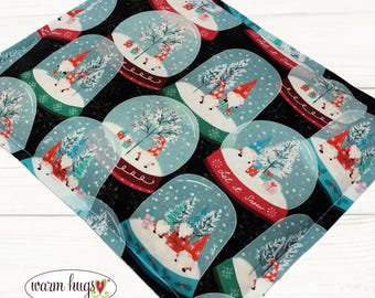 Microwave Corn Heating Pad 9 x 11 Gnome Snow Globes, Relaxation Therapy Muscle Pain Relief, Bed Warmer