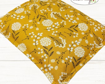 Microwave Corn Heating Pad 9 x 11, Warm Hugs Heat Packs, Migraine Headache Sinus Pressure, Muscle Pain Relief, Dorm Room, Yellow Floral