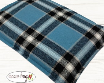 Large Flannel Warm Hug Corn Bag 10 x 14, Microwave Heating Pad, Bed Warmer, Heated Relaxation, Gift For Him, Fathers Day