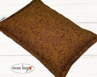 Microwave Heating Pad 7x10, Brown Paisley Corn Bag, Lap Warmer
