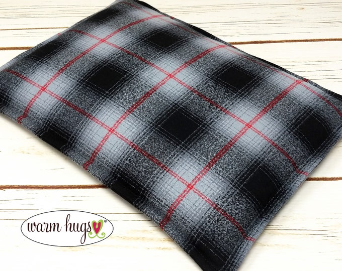 Large Flannel Warm Hug Corn Bag, Microwave Heating Pad, Cabin Bed Warmer, Heated Relaxation Gift, Hot Cold Pack, Gift For Him, Fathers Day