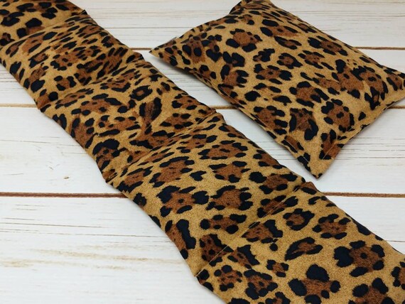 Microwave Heated Neck Wrap Small Set, Heating Pad Relaxation Massage Spa,  Neck Pain Relief, Self Care Package, Leopard Warm Hugs