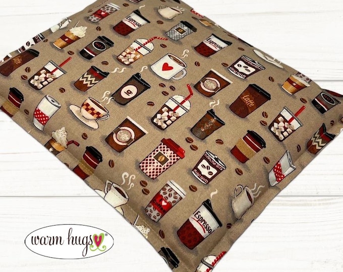 Microwave Corn Heating Pad 9x11, Coffee Lover Corn Bag, Hot Cold Therapy