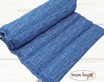 Heating Pad Microwave Corn Bag Wrap 11x18, Cramp Heat Pack, Relaxation Hug, Muscle Aches, Back Pain Heat Massage, Blue White Strings
