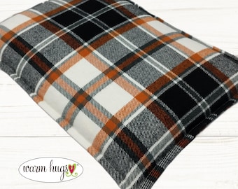 Large Flannel 10x14 Warm Hug Corn Bag, Microwave Heating Pad, Cabin Bed Warmer, Heated Relaxation Gift, Gift For Him, Dorm Room