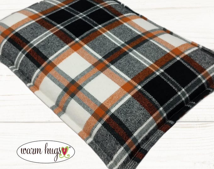 Large Flannel 10x14 Warm Hug Corn Bag, Microwave Heating Pad, Cabin Bed Warmer, Heated Relaxation Gift, Gift For Him, Dorm Room