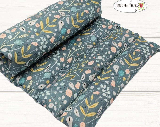 Lumbar Heating Pad 11x18, Microwave Corn Bag, Arthritis Heat Pack, Relaxation Muscle Pain, Heat Massage, Cramps Back Pain, Wildflowers