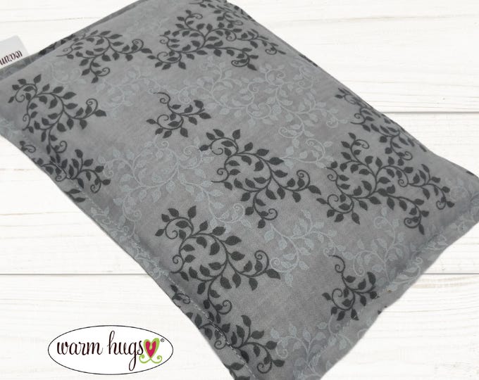 Corn Bag Microwave Heating Pad 7x10, Migraines, Muscle Aches, Workout Heat Pack, Massage Relaxation, Cramps, Grey Leaves