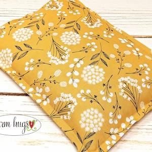 Microwave Corn Heating Pad 7x10, Heat Pack, Warm Hug Corn Bag, Headache Sinus Pressure, Muscle Pain Relief, Dorm Room, Yellow Floral image 1