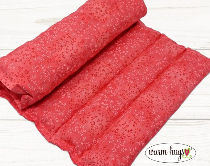 Coral Leaves Corn Heating Pad Microwavable Heat Pack 11x18, Hot Cold Comfort Therapy Pillow, Lumbar Corn Bag, Massage Relaxation Gift
