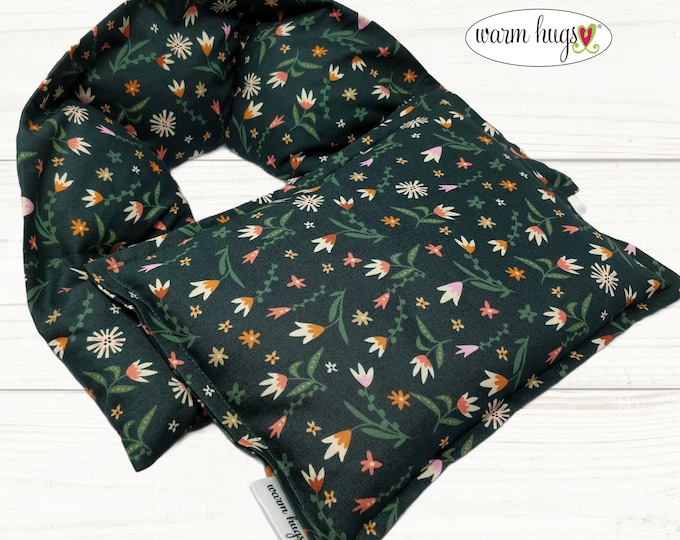 Microwave Heating Pad Set Neck Wrap 5x24 + Small 7x10, Warm Hug, Massage Spa Relaxation Comfort Gift for Bestie Girlfriend Mom