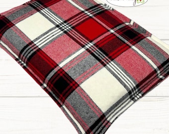 Large Flannel Warm Hug 10x14 Corn Bag, Microwave Heating Pad, Cabin Bed Warmer, Heated Relaxation Gift