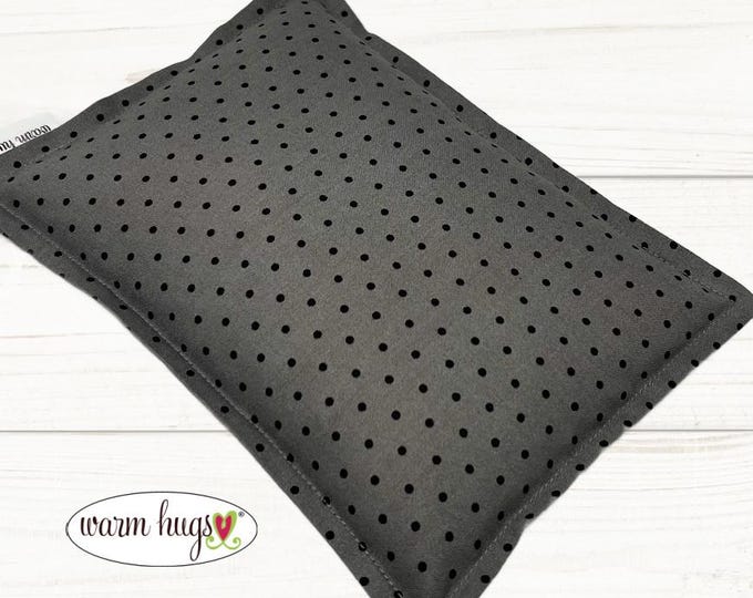 Microwave Corn Heating Pad 7x10, Warm Hugs Corn Bags, Migraine Headache Sinus Pressure, Muscle Pain Relief, Gray Black Swiss Dot, Ice Pack