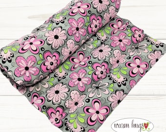 Warm Hug Lumbar Heating Pad, Microwave Corn Bag, Arthritis Heat Pack, Relaxation, Muscle Aches, Heat Massage, Cramps Back Pain, Gray Pink