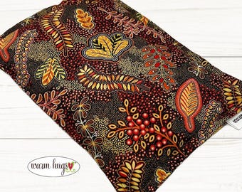 Fall Leaves Microwave Heating Pad, Corn Heat Pack , Migraines, Muscle Aches, Workout Heat Pack, Massage Relaxation Gift, Cramp Relief